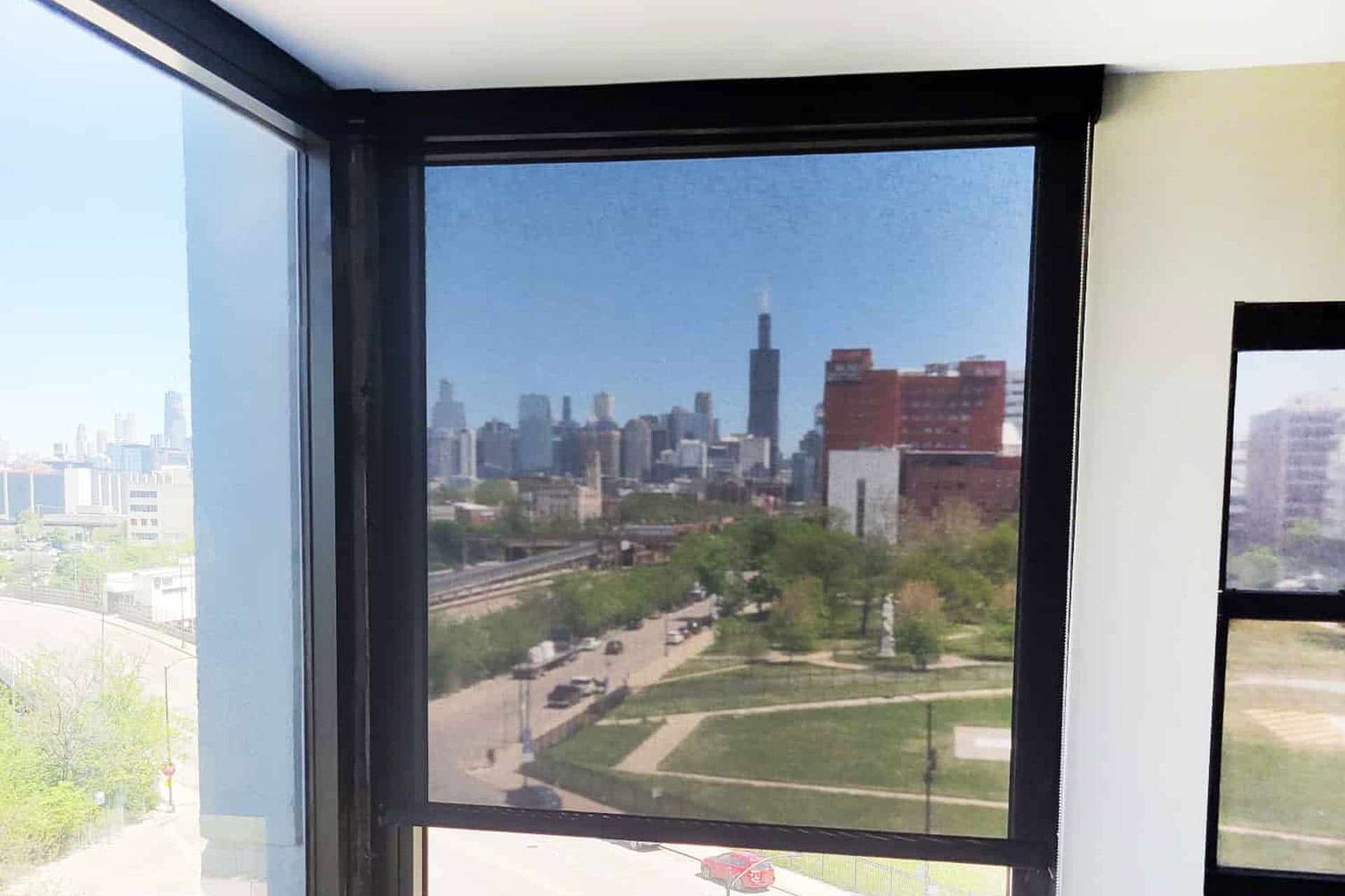 Window treatment installation for a commercial office building
