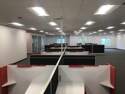AIS Divi office whiteboard installation with red trays