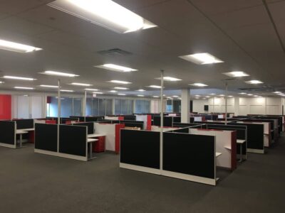 installed power poles for electrical and data connections