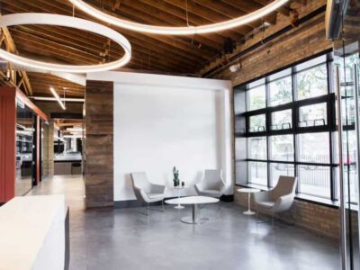 reception-area-furniture three club chairs and two occasional tables in the reception area
