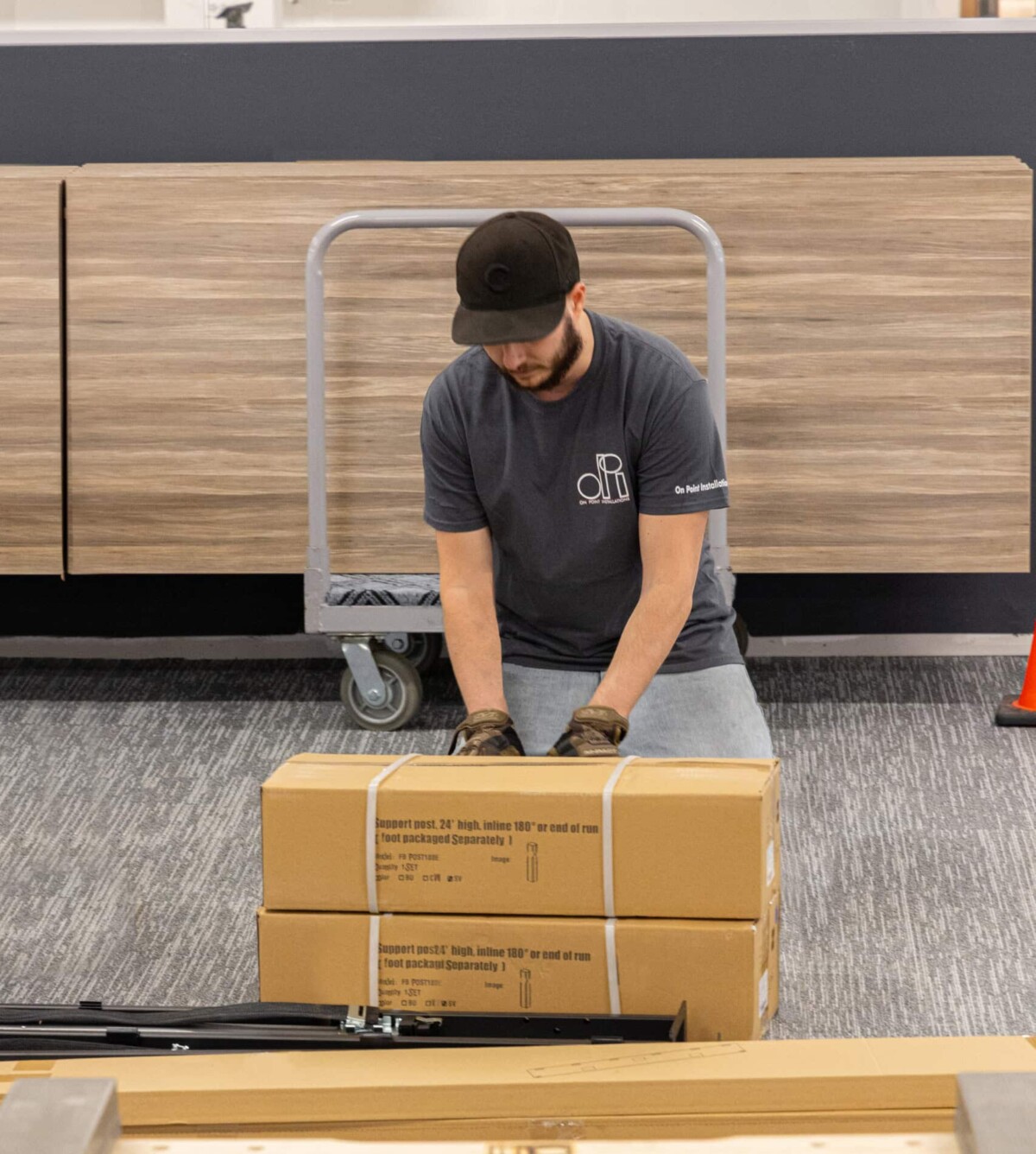 On Point Installations' Team Member doing installation work