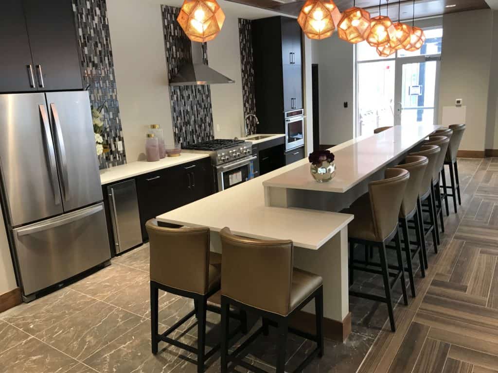 common area kitchen senior living community