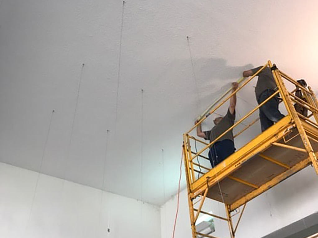 Scaffolding And Ceiling Cable Installation
