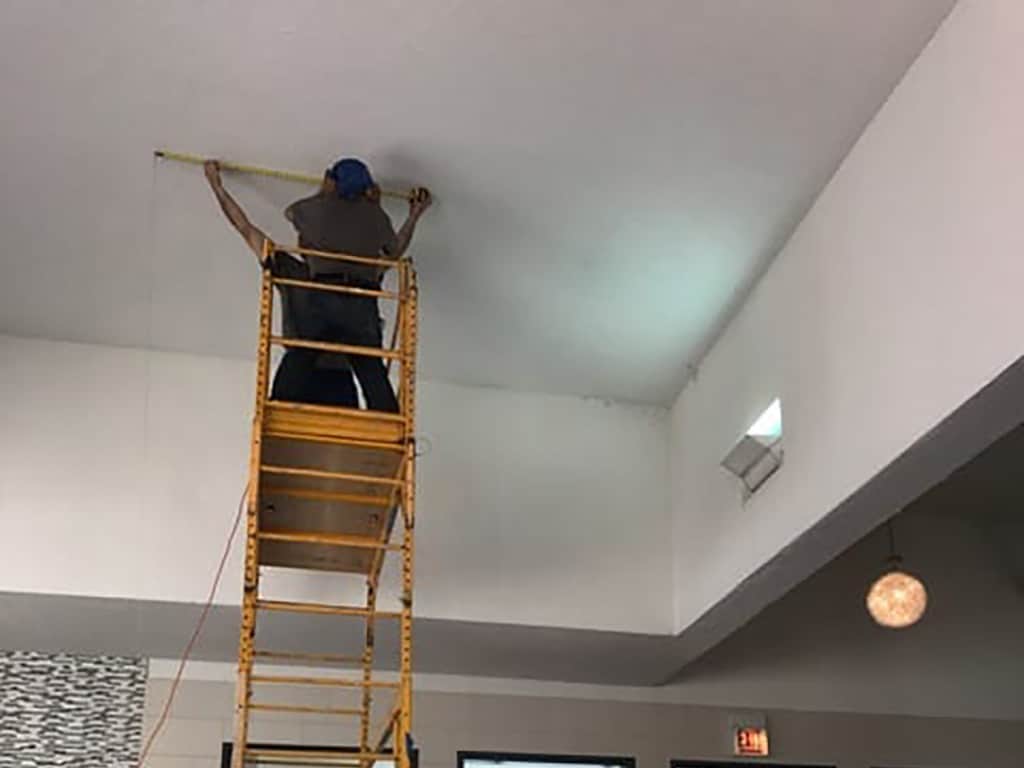 Scaffolding Installed In Empty Swimming Pool